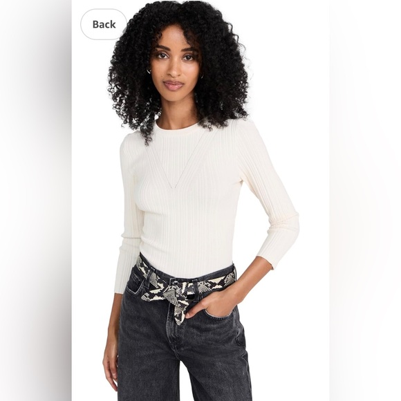 7 For All Mankind Tops - NWT 7 For All Mankind Womens Detailed Back Rib 3/4 Sleeve Top